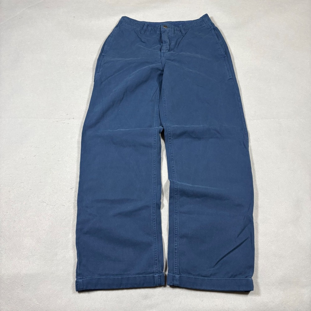 Free People Women Blue Wide Leg Button Fly Trousers Size 24 Boho Casual Pants
